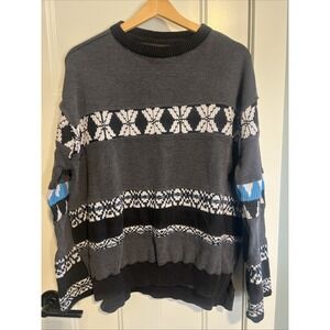 Free People "We The Free" Thermal Sweatshirt Ski Sweater Oversized XS